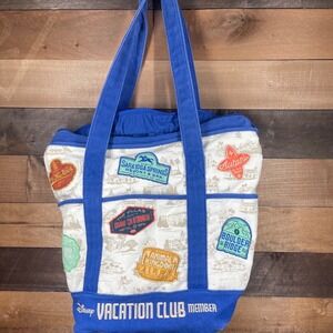 Disney Vacation Club Member Tote Bag Blue White Patchwork Resort Collection